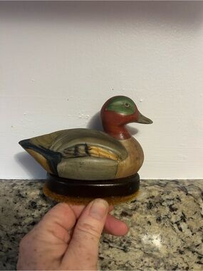 Jasco Vintage duck decoy lint brush fabrics brush underneath ceramic